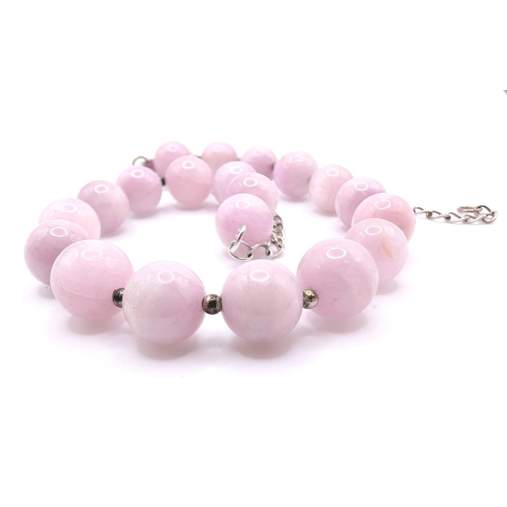 Rose Lavender Round Quartz Bead Necklace 925 Lobster Clasp Adjustable PZO China